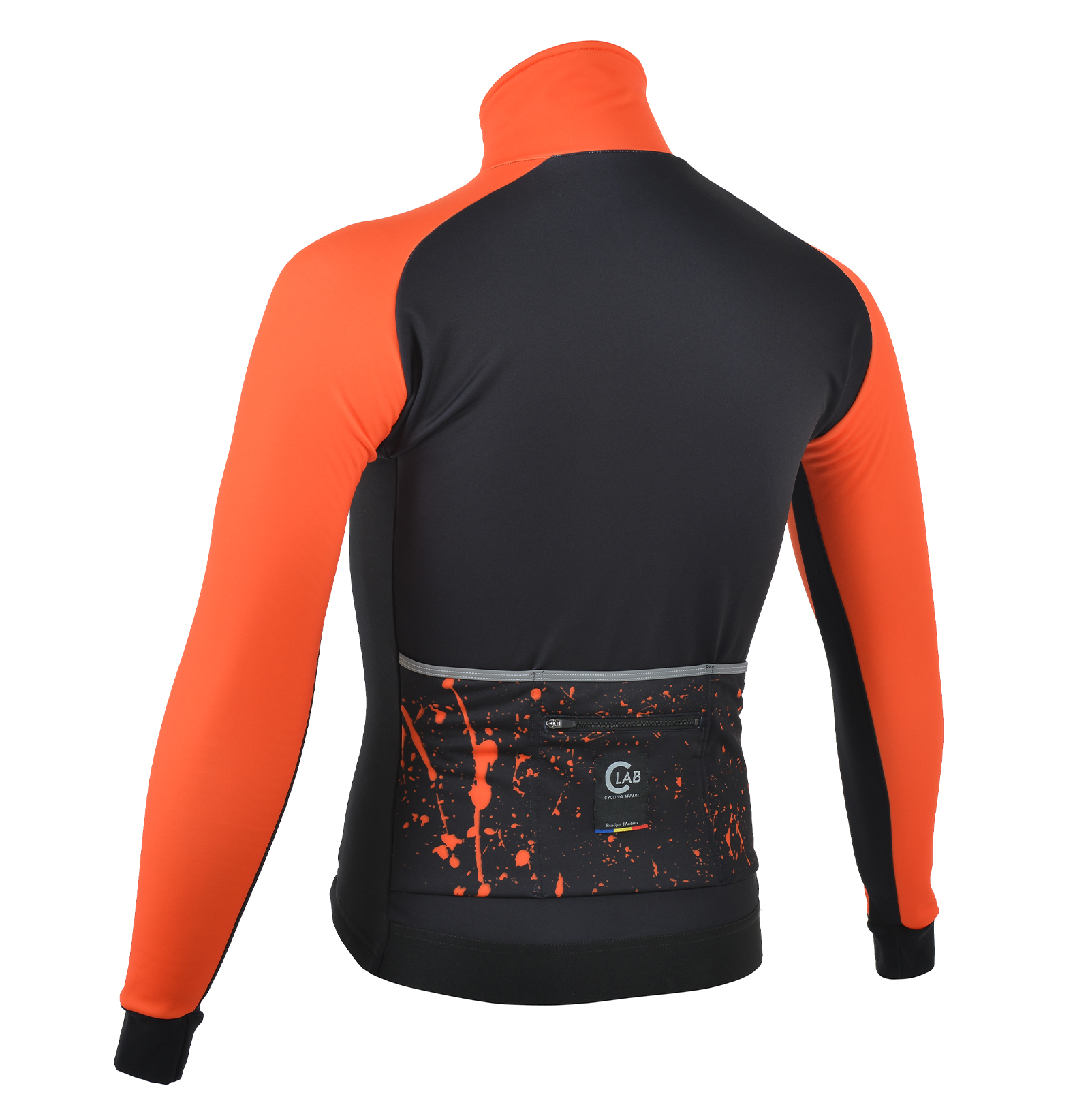veste de cyclisme hiver noir et orange